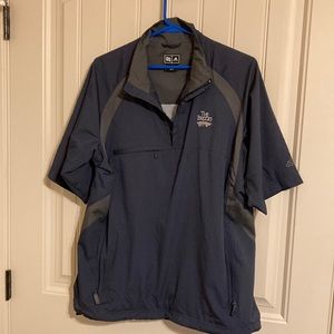 Adidas Climaproof 1/4 Zip Pullover Short Sleeves Golf Jacket Pockets Lined Sz M